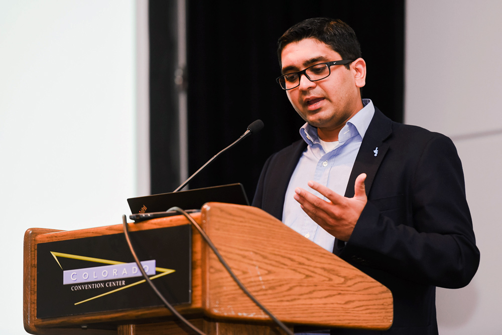 Man giving a presentation.
